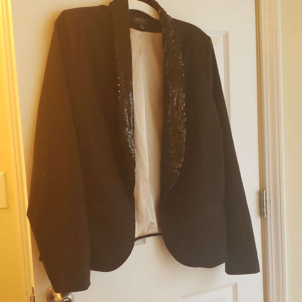 Black sequin lined blazer